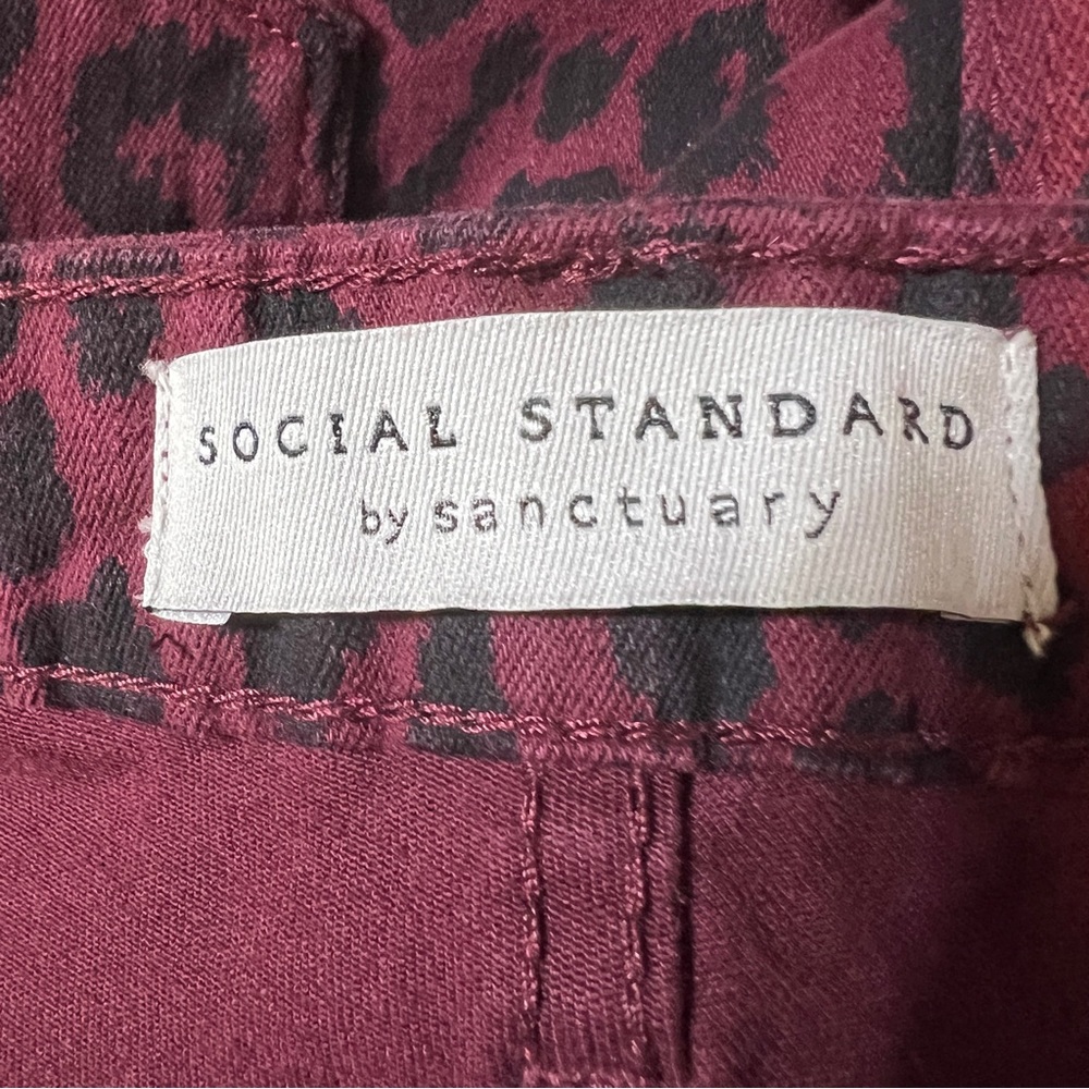 Social Standard by Sanctuary Ankle Skinny Size 4 Wine & Black cougar pri… - Picture 5 of 11
